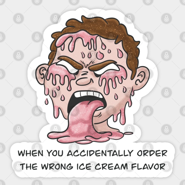 Wrong ice cream flavour Sticker by Xatutik-Art